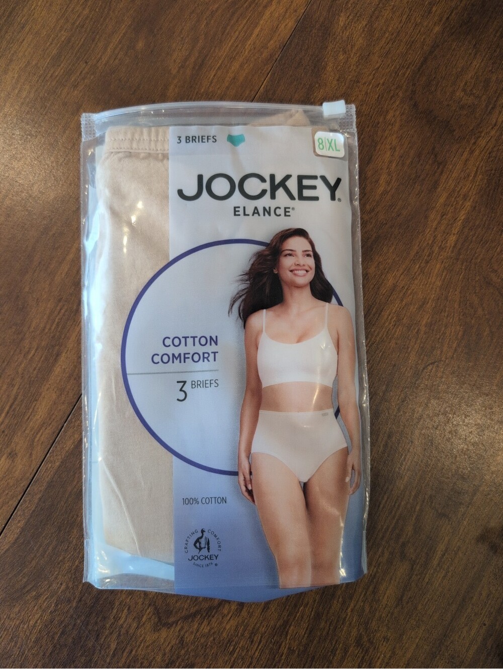 1 Pair Womens Jockey Elance Cotton Comfort Briefs - Size 8 (XL) New in Pkg. Read